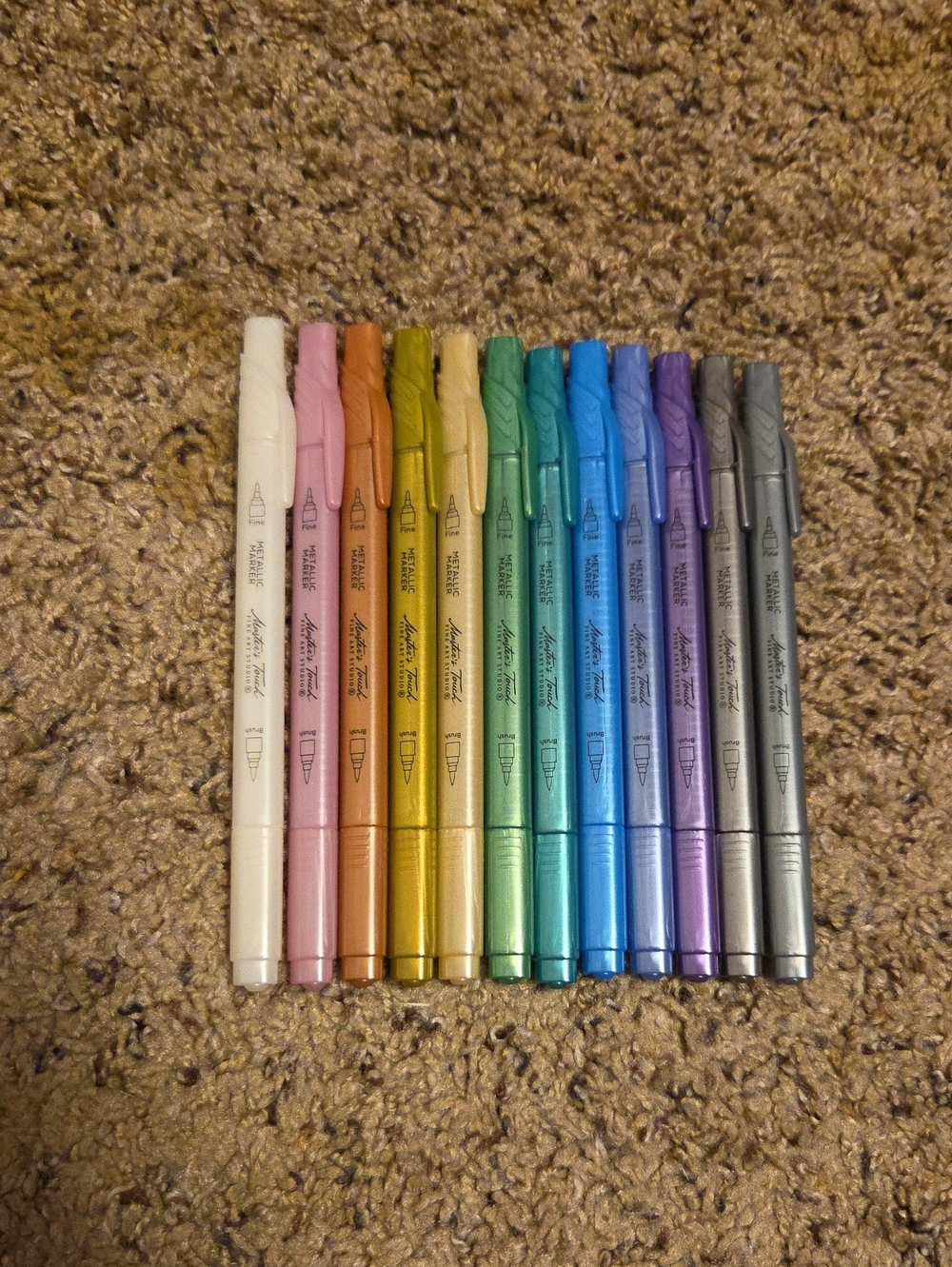 Metallic Dual-Tip Highlighter Pens - Multicolor Set